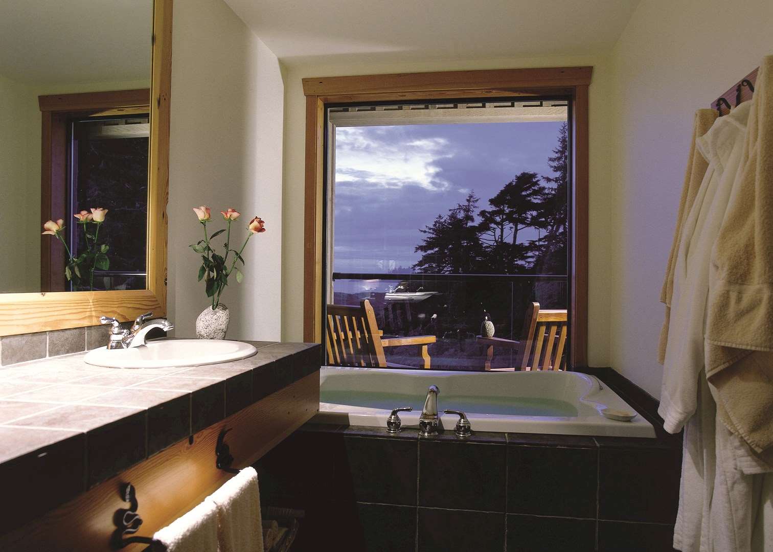 A bathroom at the Wickaninnish Inn, Tofino