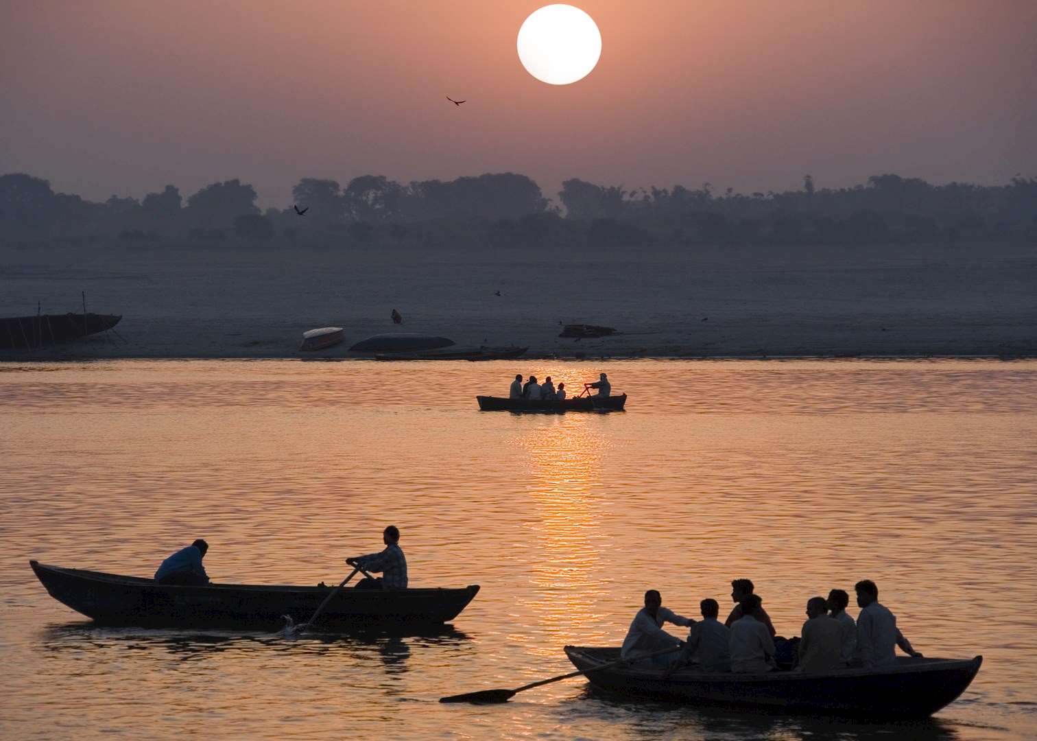 Sunset over the Ganges, Varanasi, India