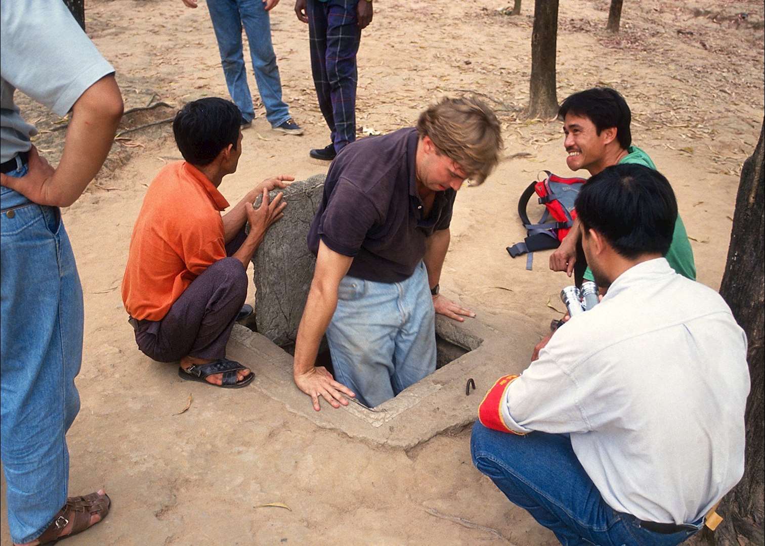 Exploring the Cu Chi tunnels.