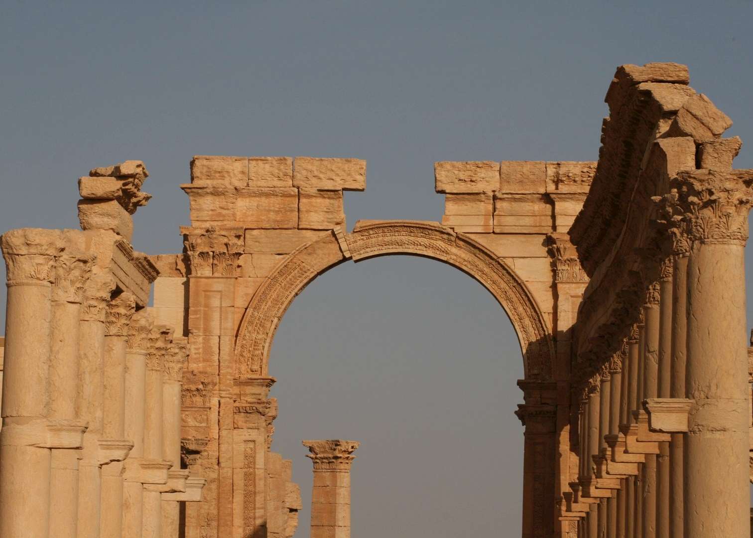 Colonnaded Street and Roman arch, Palmyra