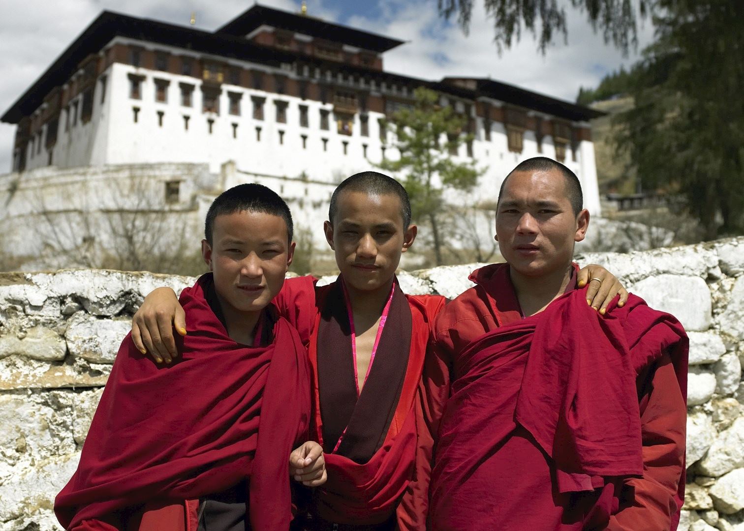 Young monks at Paro Dzong, Paro, Bhutan Young monks at Paro Dzong, Paro, Bhutan