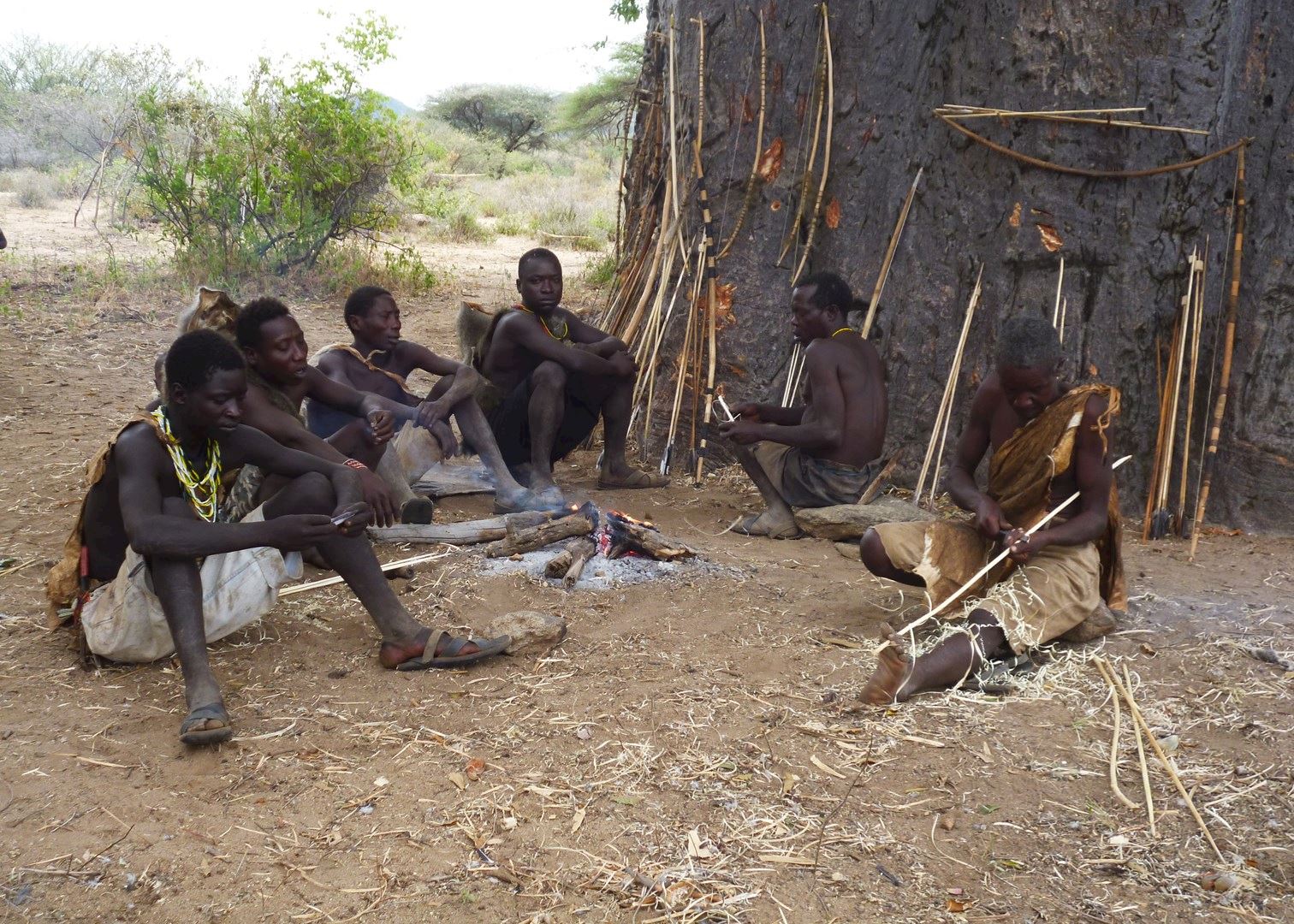 tribe hunter hadzabe gatherer lake tanzania eyasi walking hadza hunters boys audleytravel