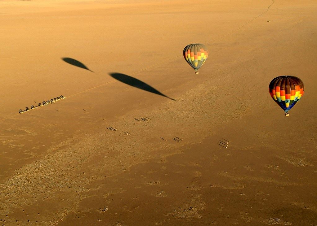 Hot air balloon trip over the NamibRand Nature Reserve, Namibia Hot air balloon trip over the NamibRand Nature Reserve, Namibia