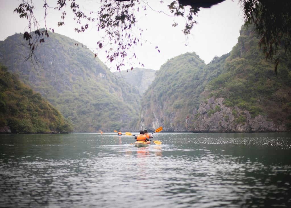 Kayaking in Halong Bay