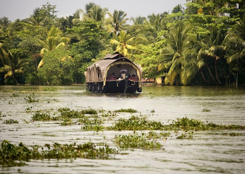 Houseboat on the backwaters, Kerala, India