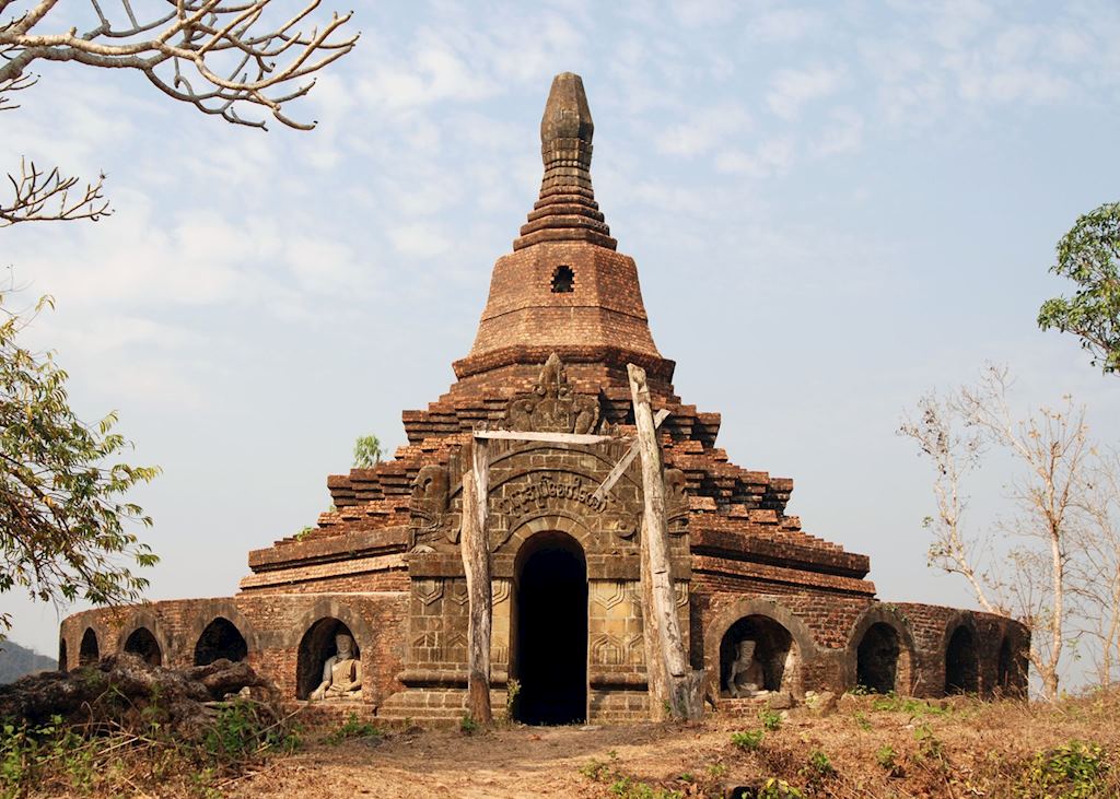 One of the many hill-top temples in Mrauk U