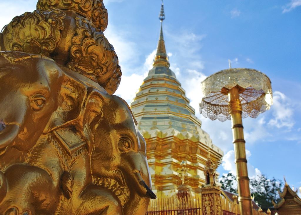 The stupa of the Wat Phra That Doi Suthep, Chiang Mai, Thailand