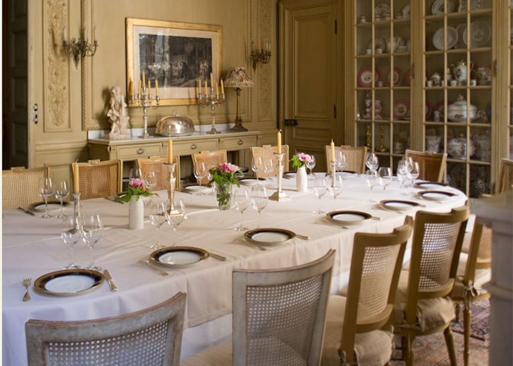 Dining room in Beautiful Avignon Hotel La Mirande on Hello Lovely Studio.