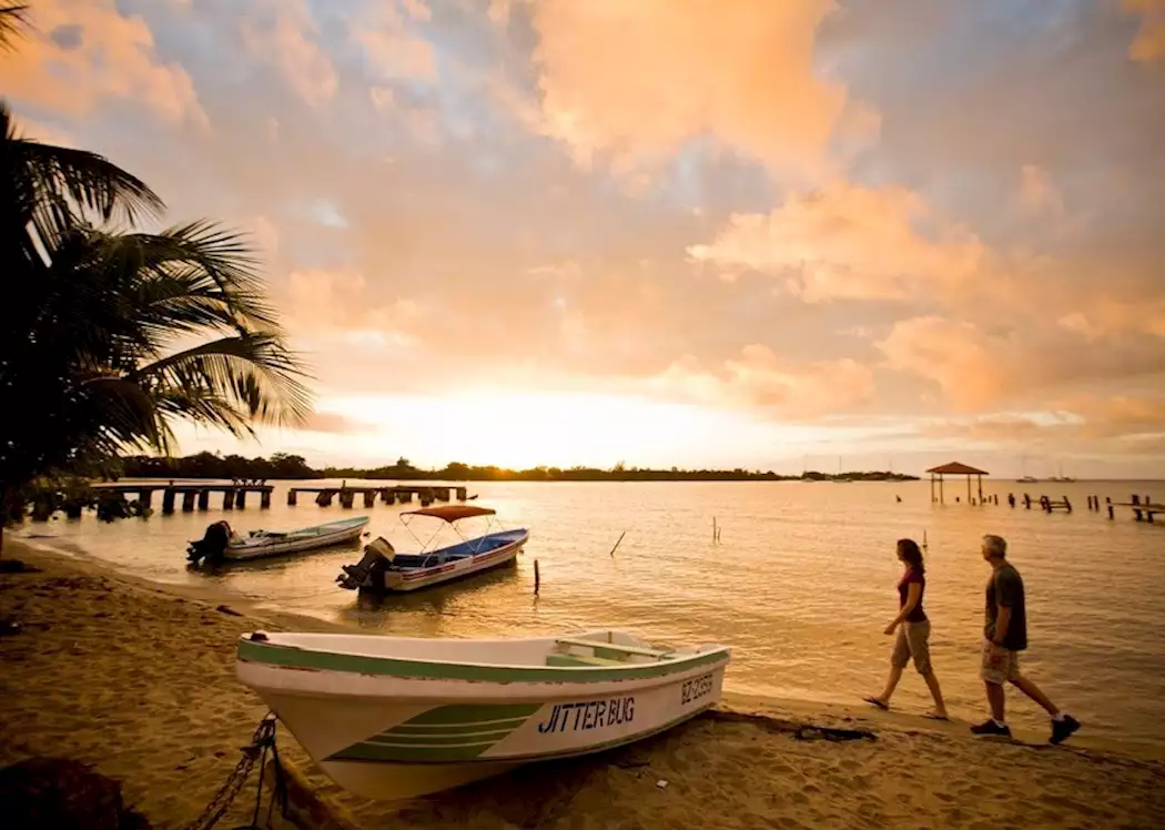 A beautiful sunset off the coast of Belize