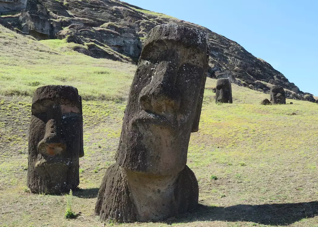 Moai heads, Easter Island
