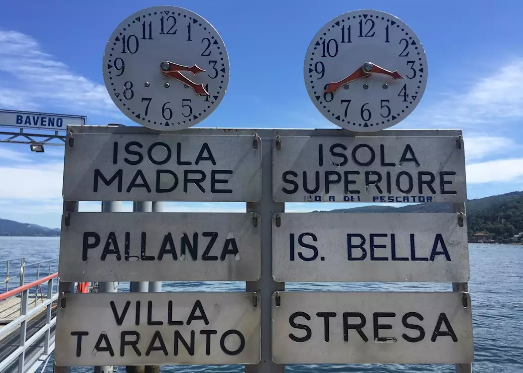 Ferry signs, Lake Maggiore