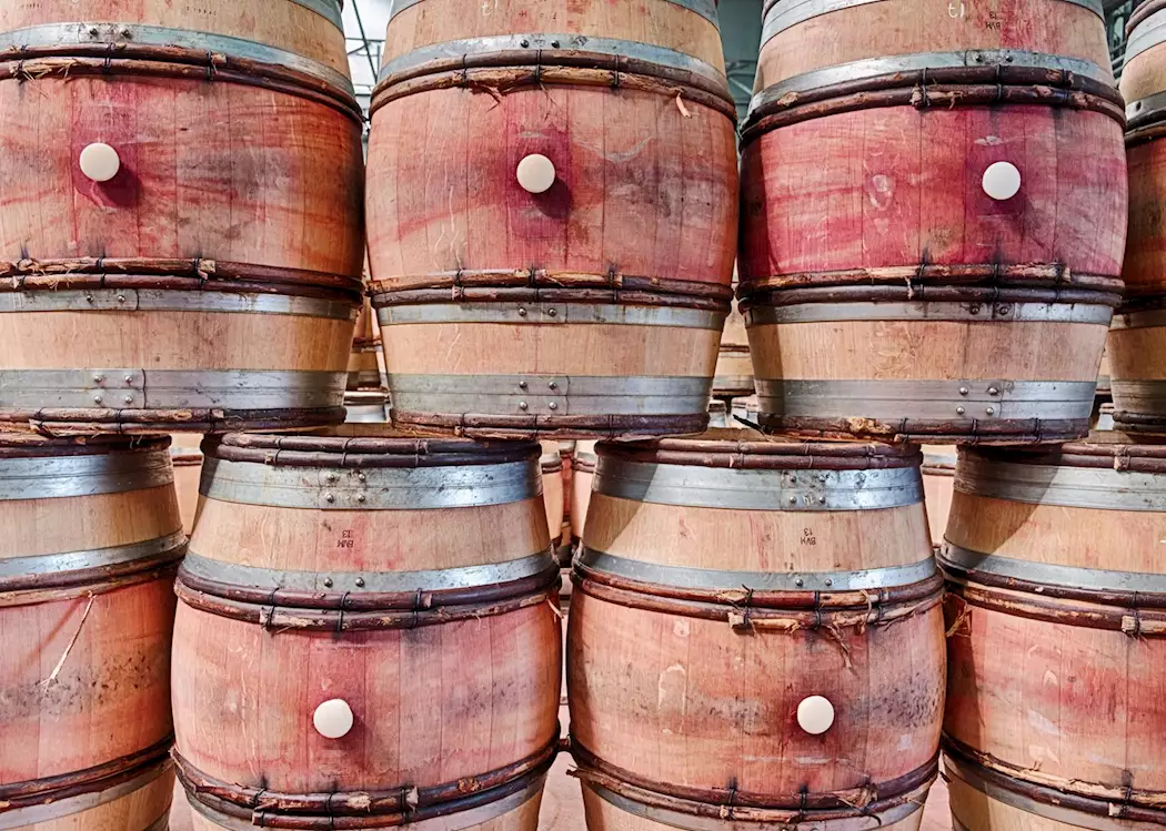 Burgundy wine barrels, France