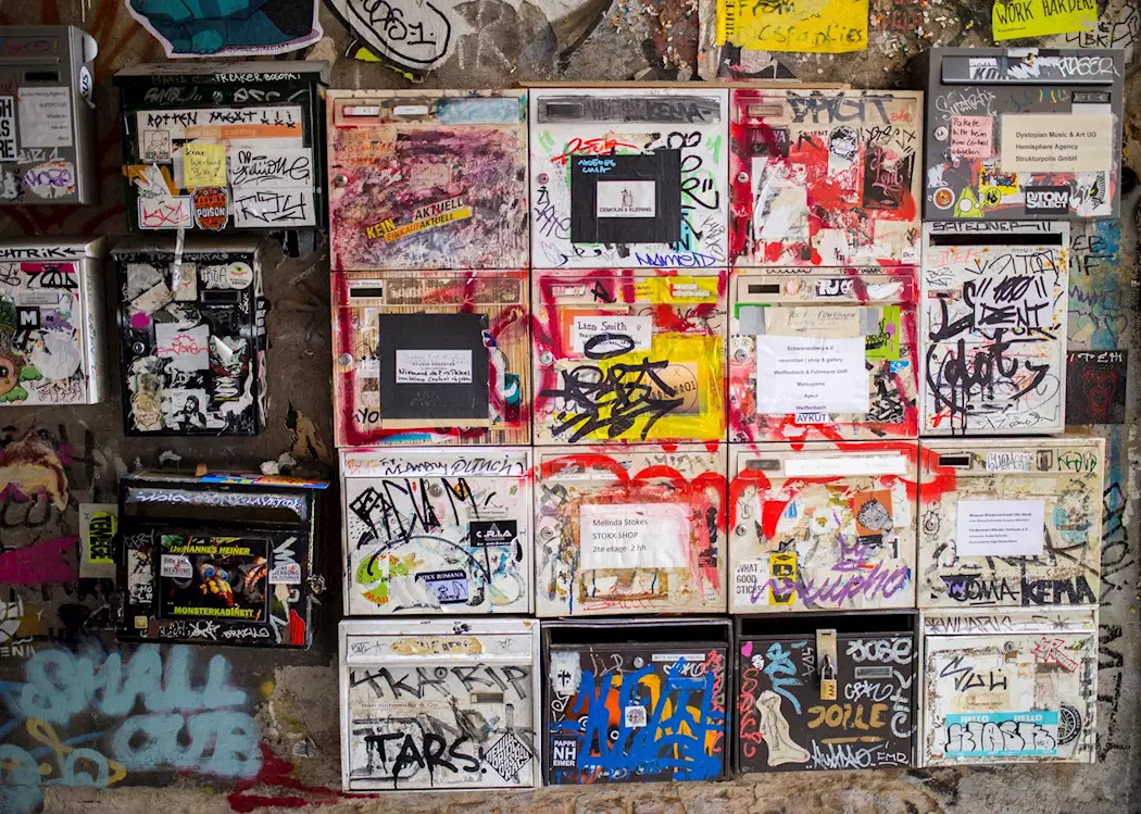 Graffiti street art on Berlin postboxes