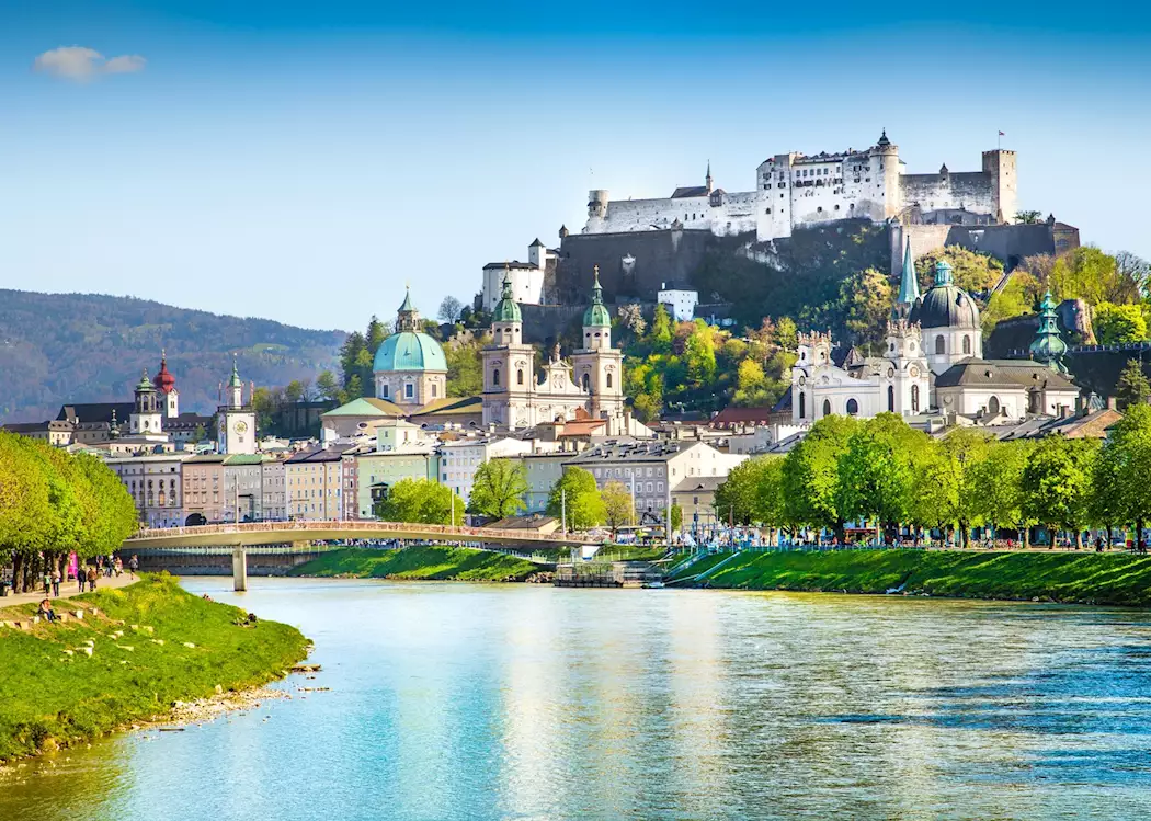 Salzburg perched on the Salzach River
