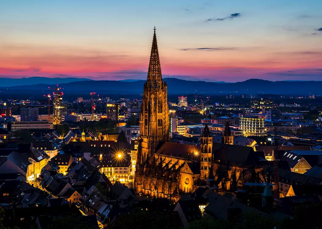Freiburg at sunset