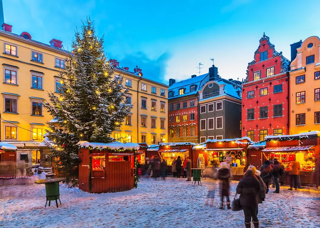 Stortorget in Stockholm's old town in winter