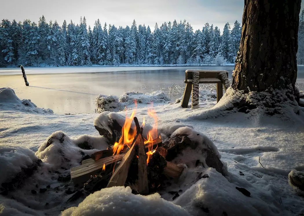 Frozen lake in Swedish Lapland