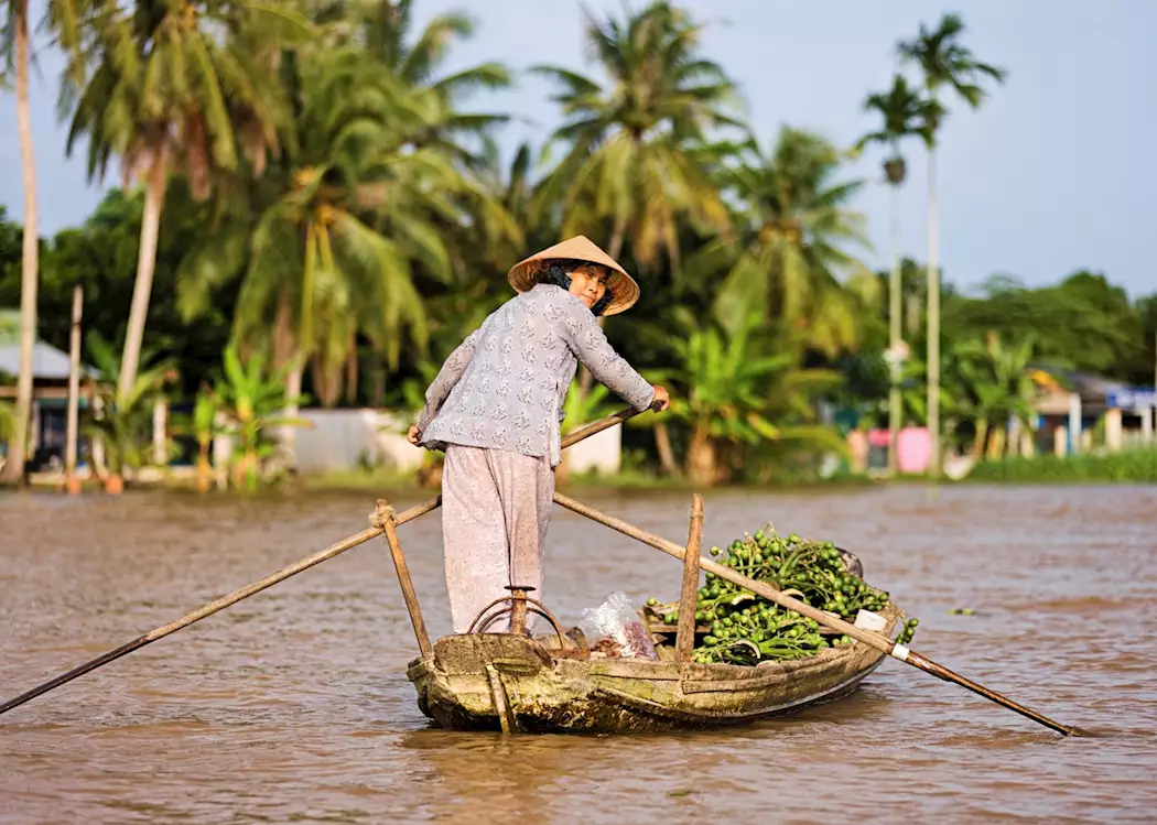 Taking goods to market in the Mekong Delta.