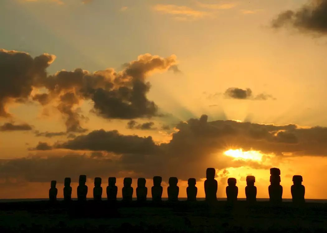 Ahu Tongariki at sunrise