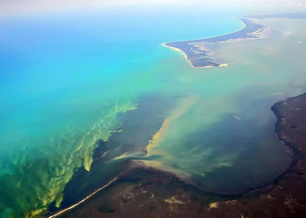 Aerial shot of Isla Holbox, Mexico