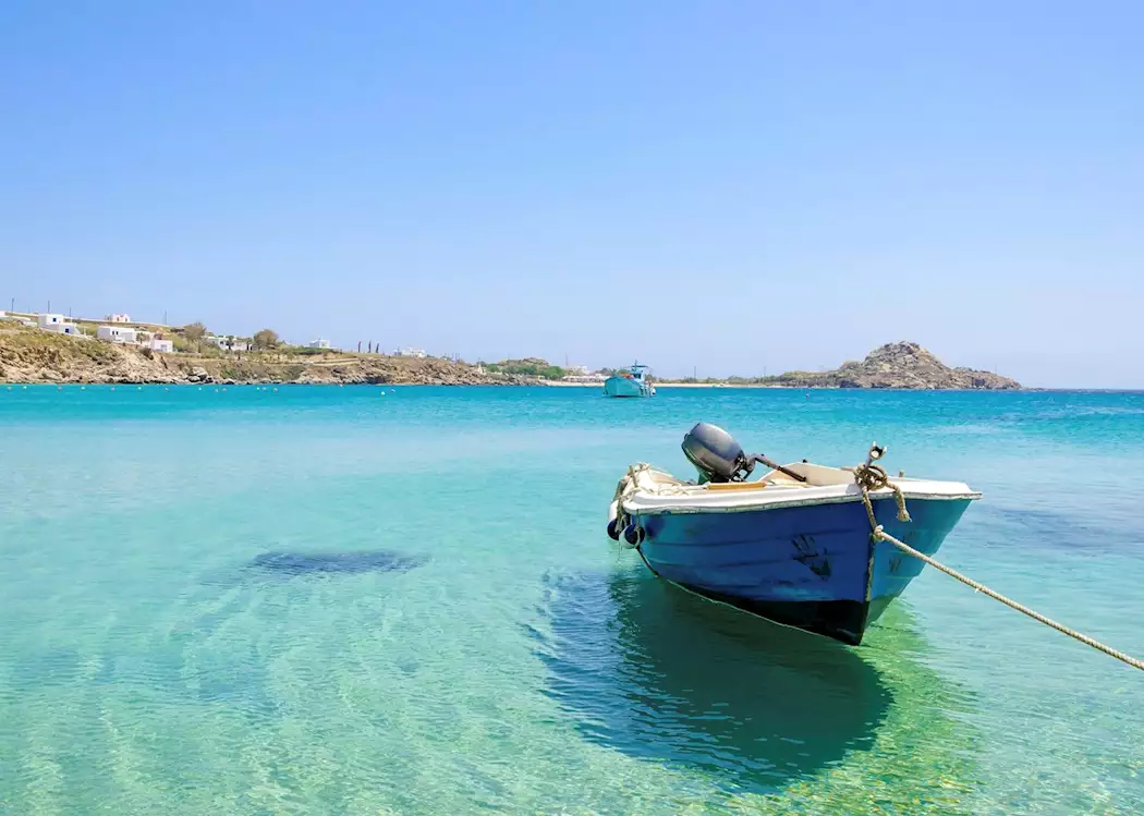 Boat off Platis Gialos, Mykonos