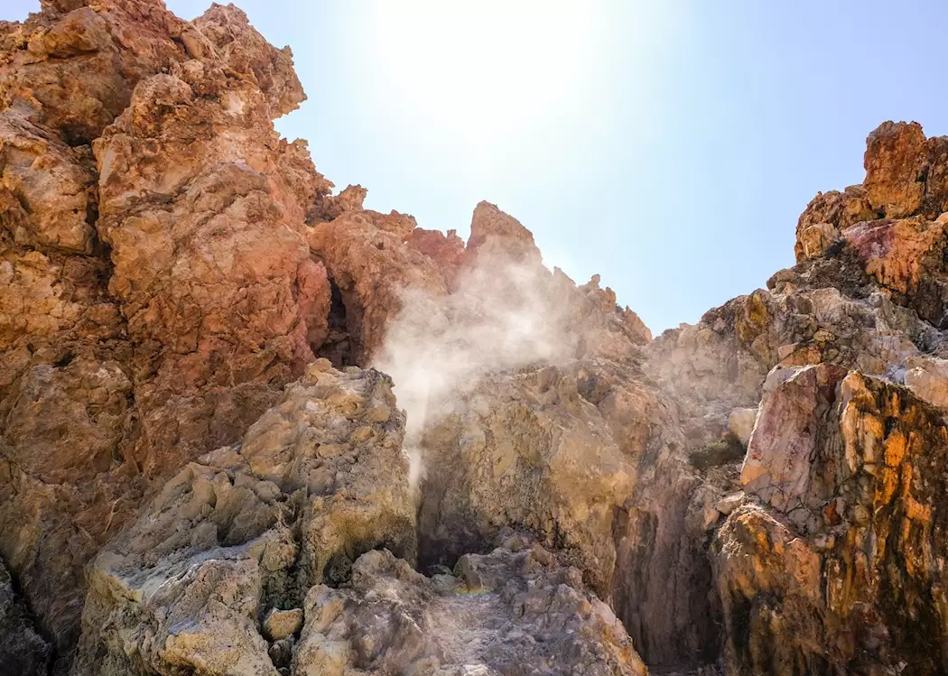 Steam from a volcanic fumarole, Milos