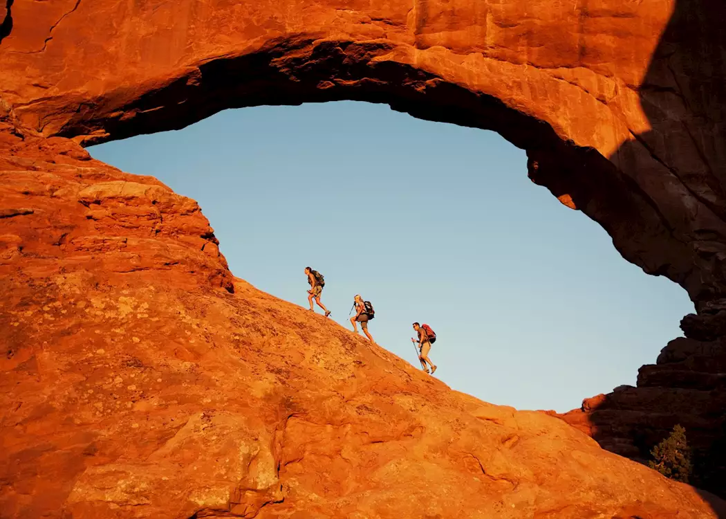 Hikers in Arches National Park