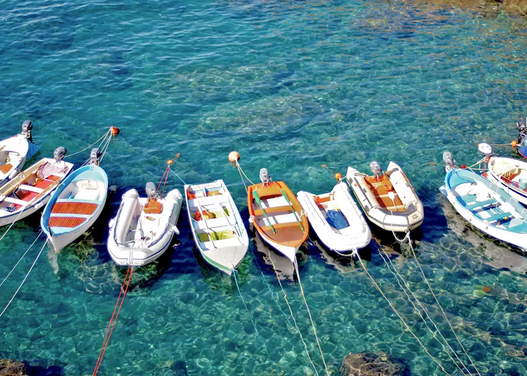 Boats moored, Amalfi Coast