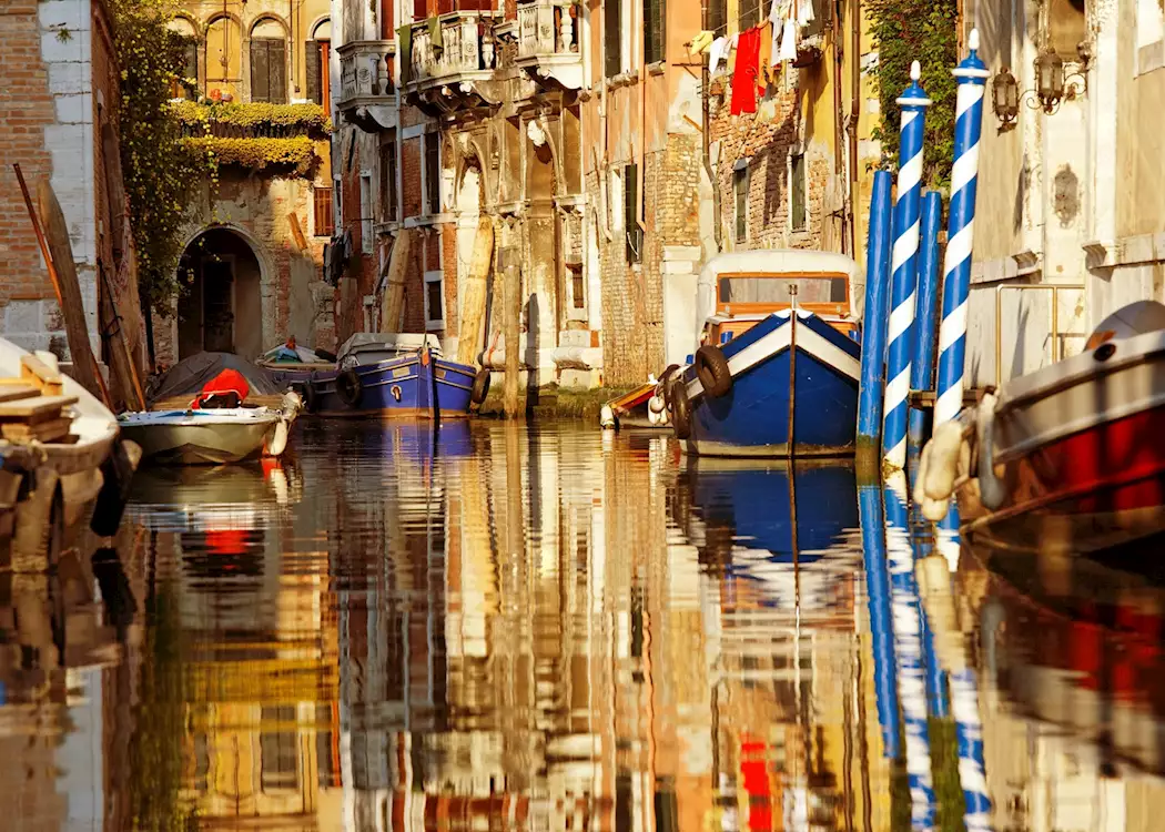Boats on canal, Venice