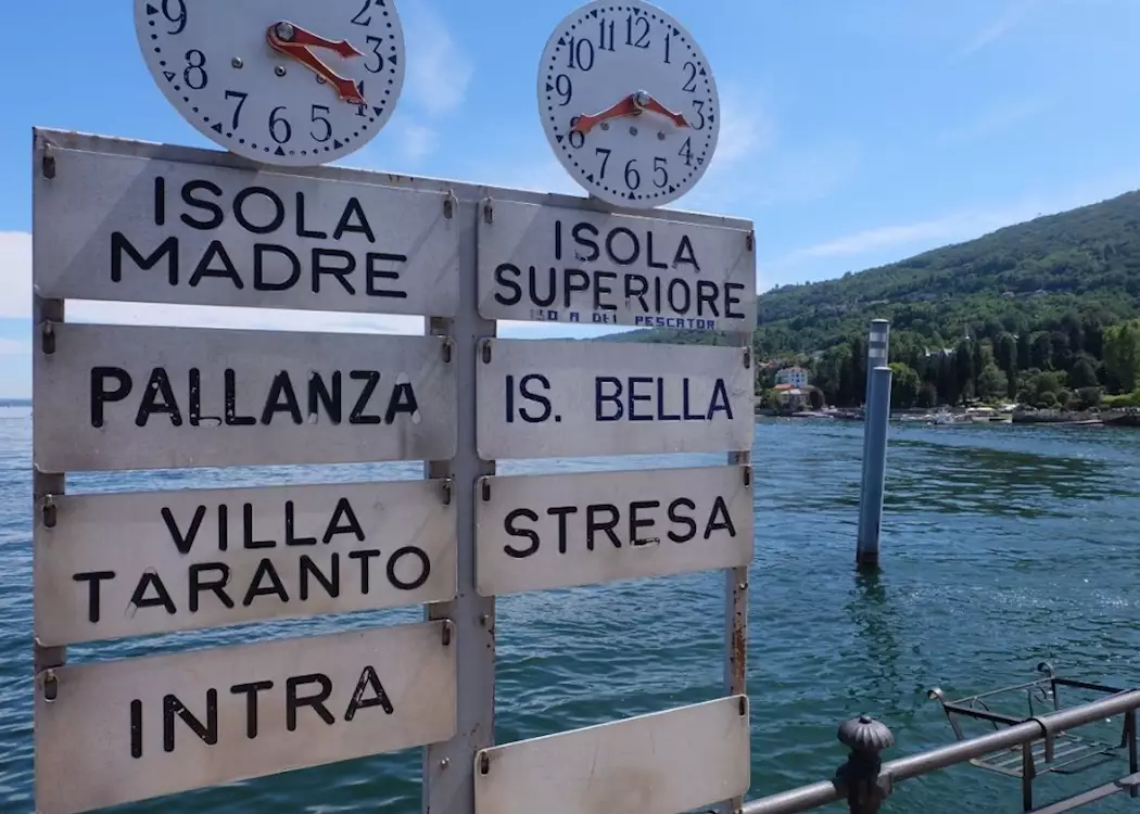 Ferry signs on Lake Maggiore