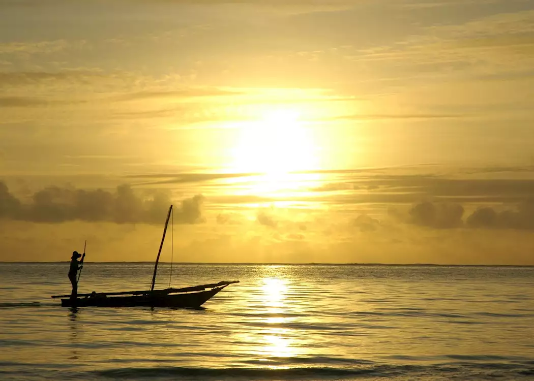 Zanzibar fisherman at sunset