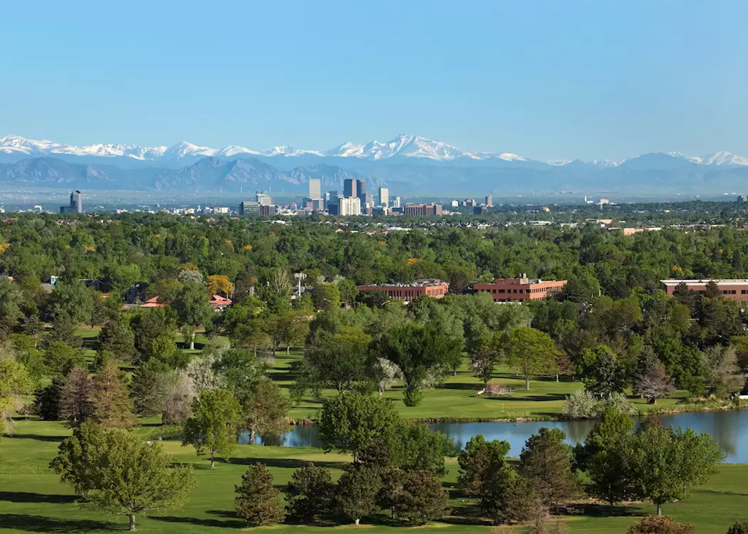 Denver with mountains