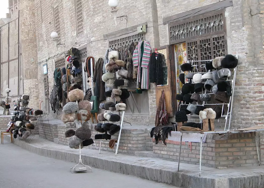 Shapka hats for sale, Bukhara