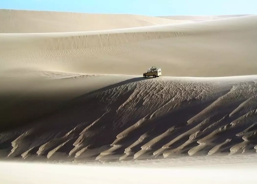 Driving along the dunes, The Skeleton Coast, Namibia