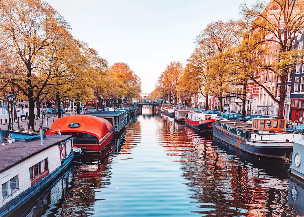 Houseboats on an Amsterdam canal