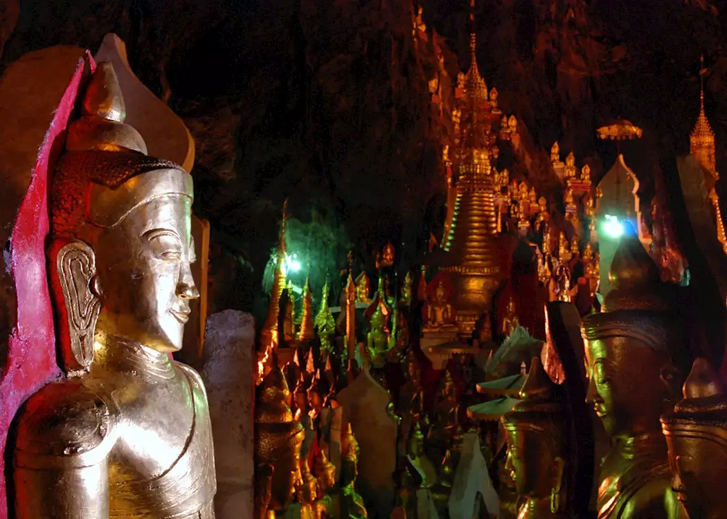 Over 8,000 Buddha statues cover every nook and cranny in the Pindaya Caves