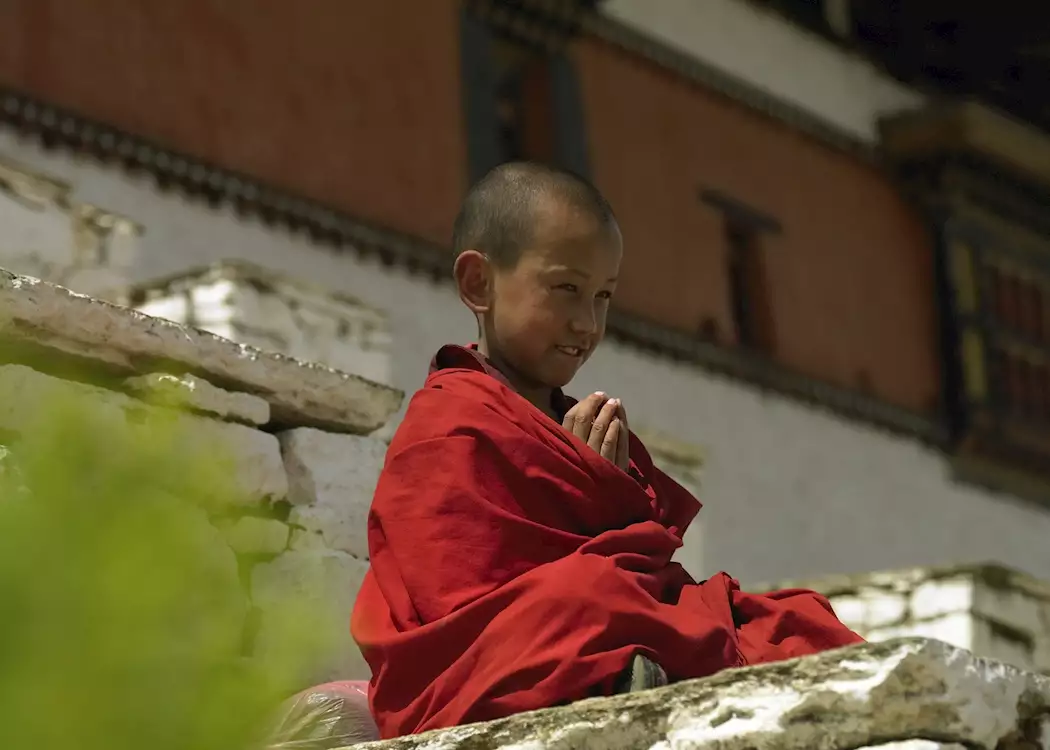 Young monk, Paro Dzong, Paro, Bhutan