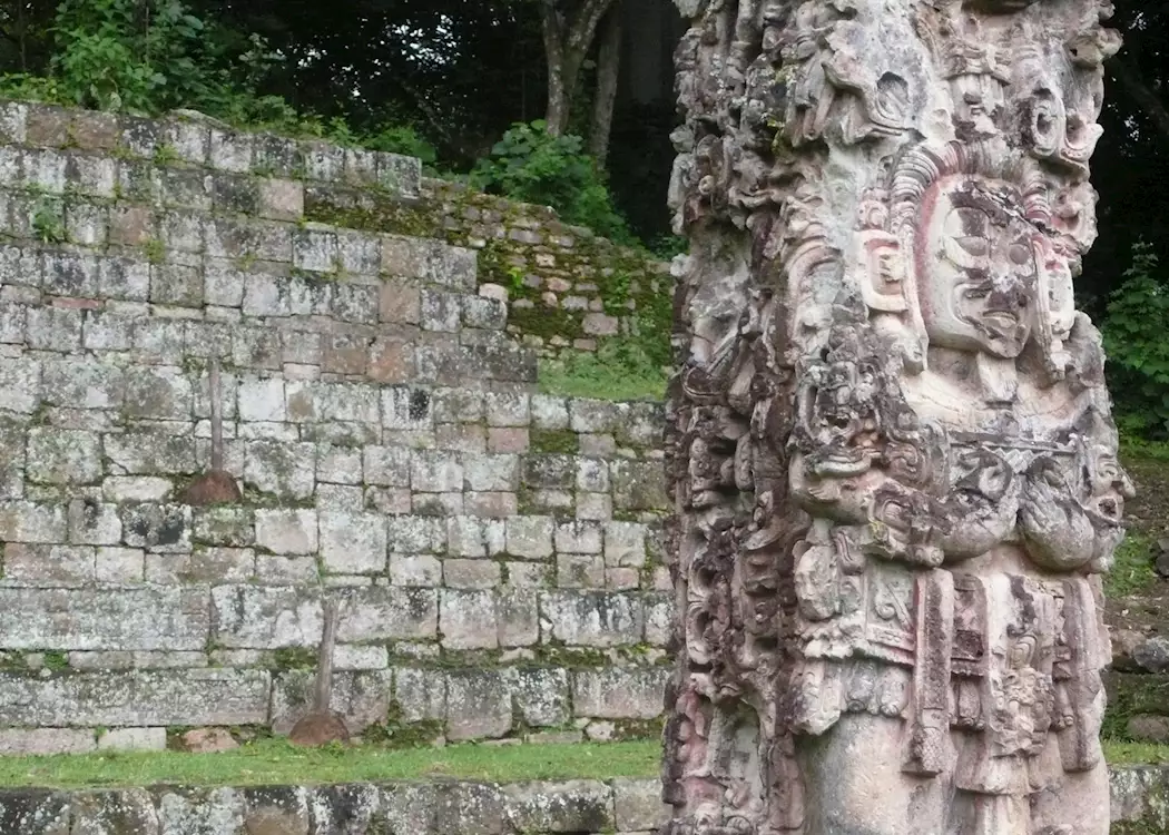 Intricate designs on the Mayan stelae