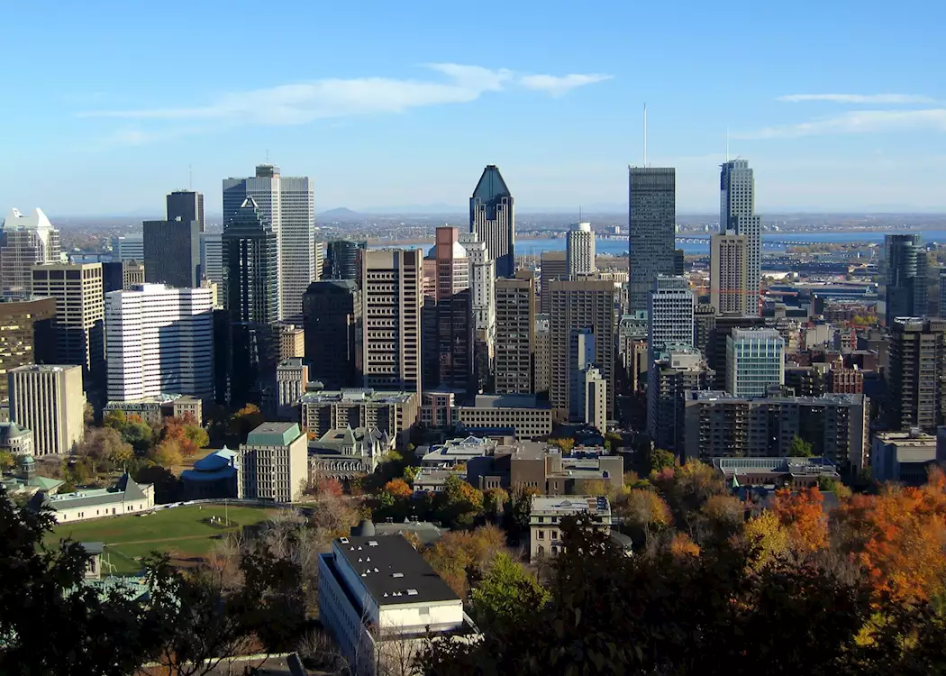 View from Montréal's skyline from Mont-Royal in Autumn