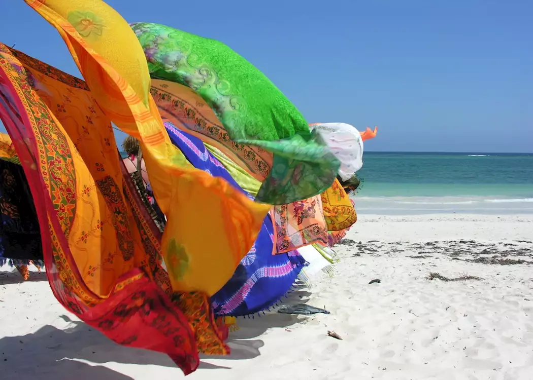 Sarongs for sale on Diani Beach