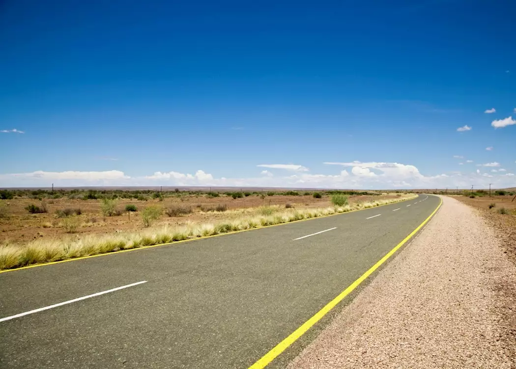 Namibia's roads have little traffic on them