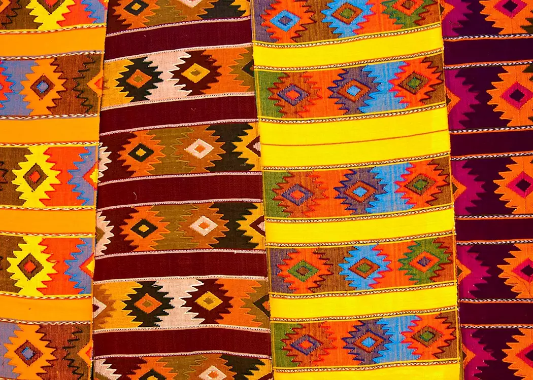 Colourful textiles, Oaxaca