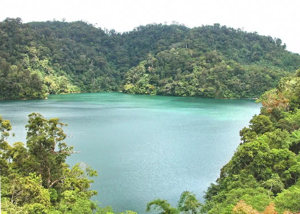 View across one of the Twin Lakes near Dumaguete, Negros, Philippines
