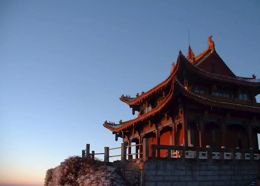 Jinding Temple at Sunrise, Emei Mountain, Sichuan.