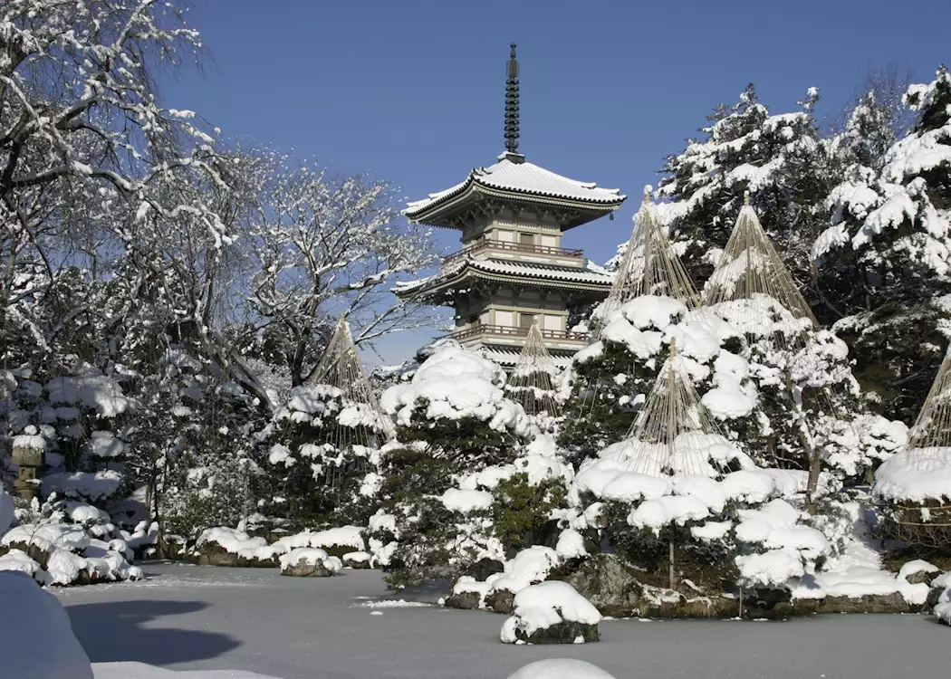Snowy pagoda, Kyoto