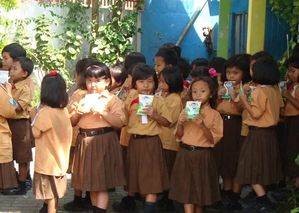 Visiting a local primary school in Malang, Indonesia