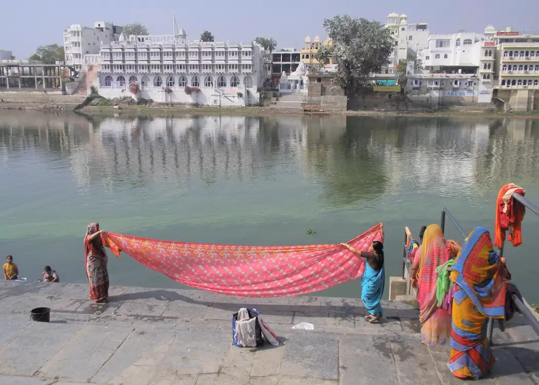 Drying Saris in the morning sun, Udaipur