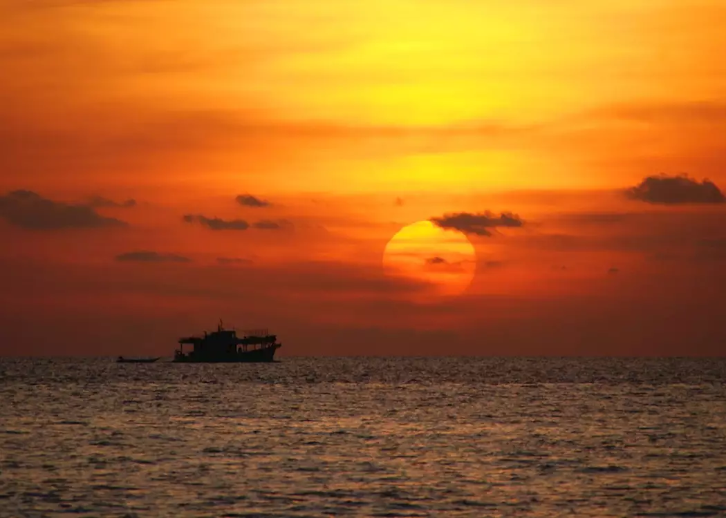 The beaches along Phu Quoc are great for orange sunsets, Vietnam