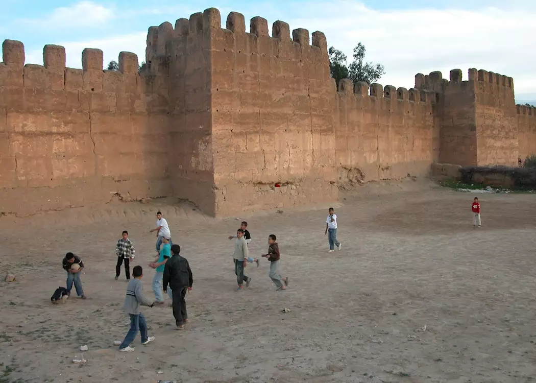 Children playing football, Taroudant, Morocco