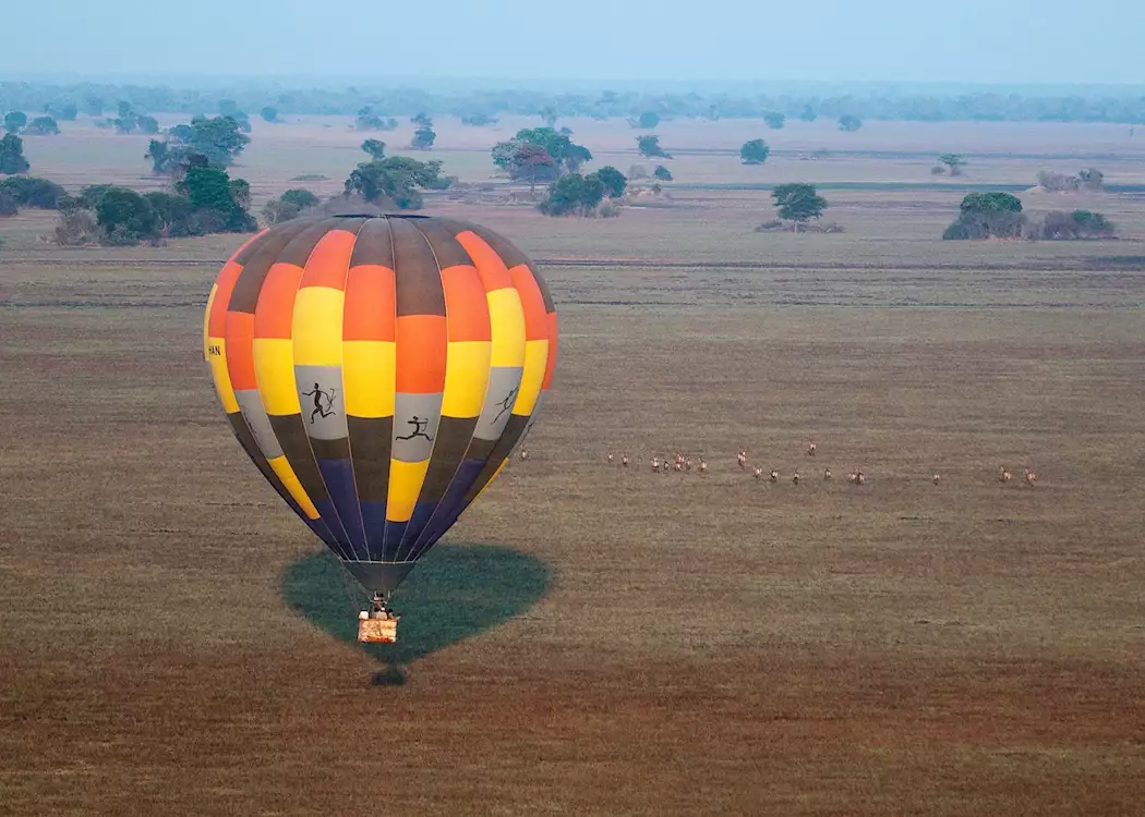 Hot air balloon trip over the Busanga Plains